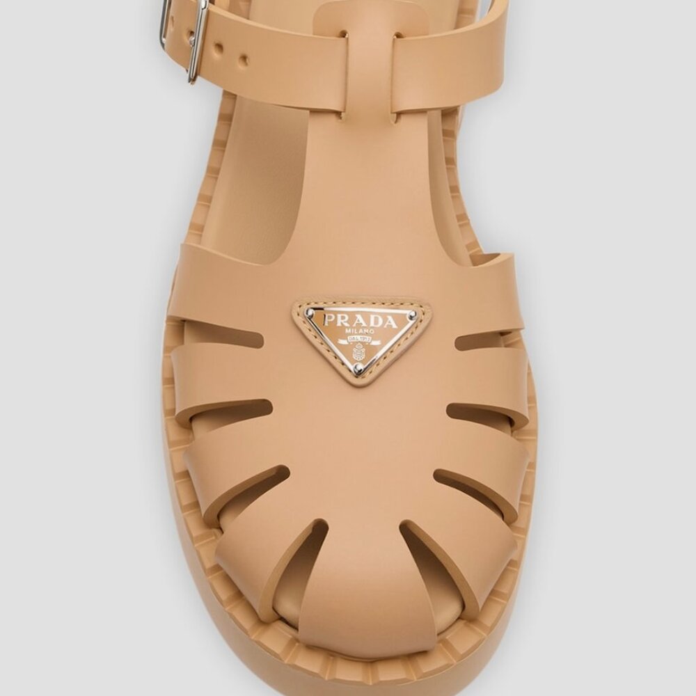 NWT Prada Women's Monolith Cage Platform Sandals Rubber